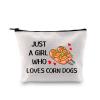 G2TUP Corn Dogs Lover Gift Who Loves Corn Dogs Makeup Bag Corndog Cosmetic Bag Hot Dog Lover Gift Foodie Zipper Travel Bag (Who Loves Corn Dogs White Bag) view 1