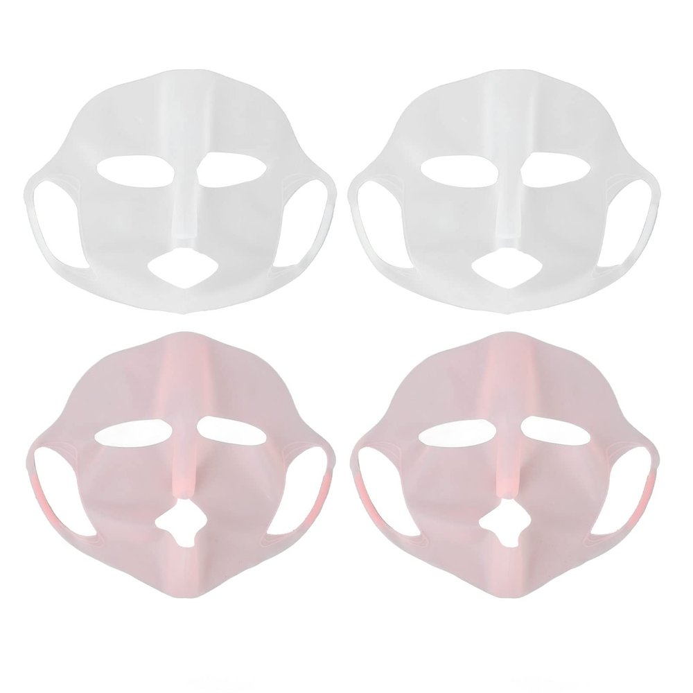 4pcs Silicone Sheet Mask Covers, Reusable Moisturizing Facial Mask Face Mask Holde with Ear Hook for Slow Down the Evaporation of Mask Essence