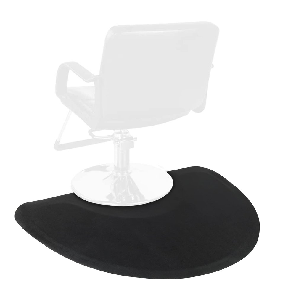 3x 4.5x 1/2" Thick Salon Mat Beauty Barber Chair Anti Fatigue Floor Mat Semicircle Salon Mats for Hair Stylist Ergonomic Comfort Waterproof Foam Pad for Barber Shop (3x 4.5x 1/2"-Semicircle)
