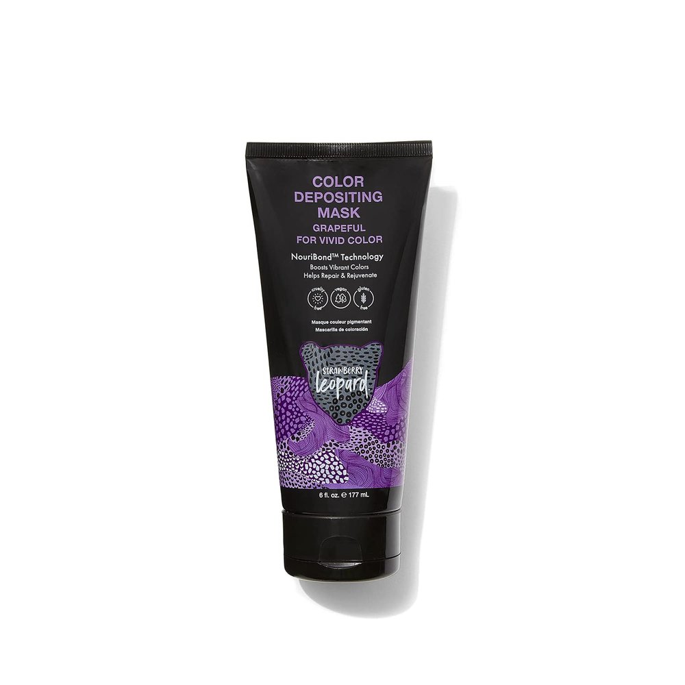 Strawberry Leopard Grapeful Color Depositing Mask 6 Fl Oz, Boosts Vibrant Colors, Vegan, CrueltyFree, GlutenFree