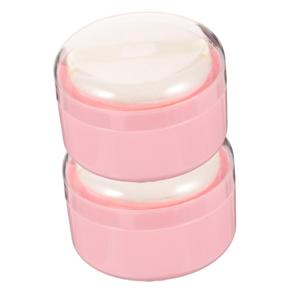 KOMBIUDA 2pcs Body Powder Puff Containers with Puff Loose Powder Puff Body Powder Applicator for Home and Travel Use