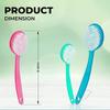Bistras Bath Brush with Bristles, Bath and Shower Scrubber, Long Handle for Exfoliating Back, Body, and Feet (Multi-Color/1 from Each Color, 3 Pk) view 4
