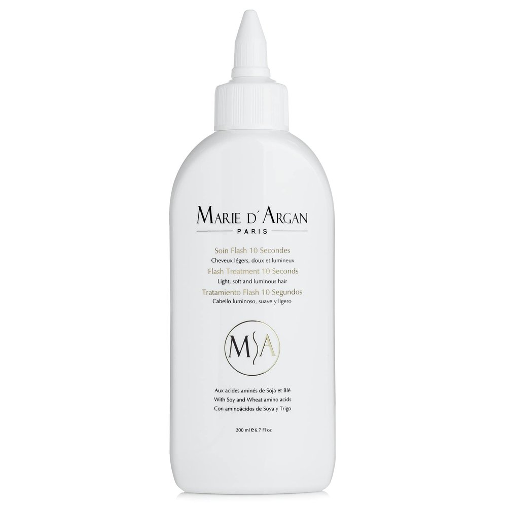 Marie d'Argan Professional Flash Fluid Hair Treatment 10 Seconds 200 ml Vegan for a Ultra luminous, soft and light hair advanced technology activates instantly on contact with water