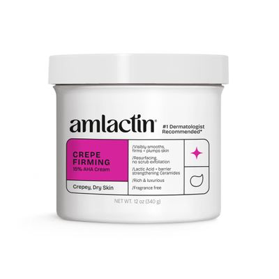 AmLactin Crepe Firming Cream - Therapeutic Skin Tightening Cream for Body  No-Scrub Exfoliator and Moisturizer, Skin Care with 15% Lactic Acid AHA, 12 oz (Packaging May Vary)