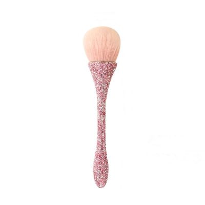 FRUJCDKI Full Diamond Luxury Shine Nail Art Dust Powder Remover Brush, Nail Art Dust Cleaner Brush, Soft Cleaner Brush for Makeup (Pink)