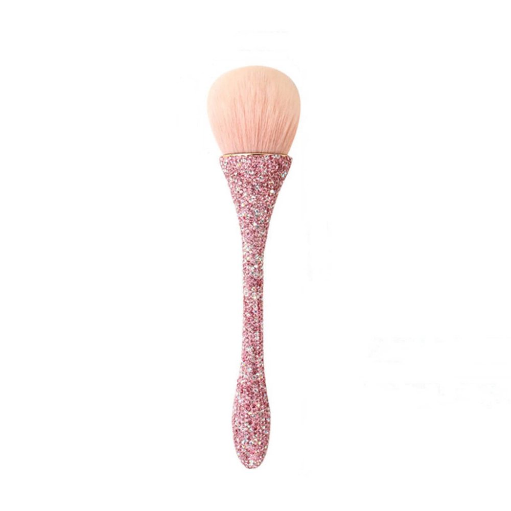 FRUJCDKI Full Diamond Luxury Shine Nail Art Dust Powder Remover Brush, Nail Art Dust Cleaner Brush, Soft Cleaner Brush for Makeup (Pink)
