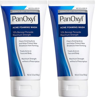 PanOxyl Acne Foaming Wash Benzoyl Peroxide 10% Maximum Strength Antimicrobial, 5.5 Oz (Pack of 2)