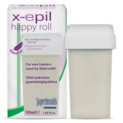 X-Epil - Wax Cartridge with Wide Roller - 100ml - Smooth Application with wide Roller For Hair Removal and Skin Care Depilatory Wax - Perfect for Thick Hair Talcum