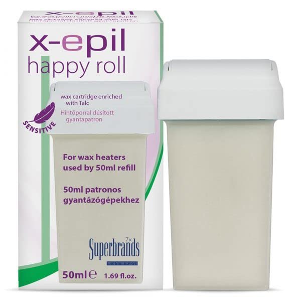 X-Epil - Wax Cartridge with Wide Roller - 100ml - Smooth Application with wide Roller For Hair Removal and Skin Care Depilatory Wax - Perfect for Thick Hair Talcum