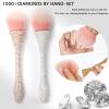 FRUJCDKI Full Diamond Luxury Shine Nail Art Dust Powder Remover Brush, Nail Art Dust Cleaner Brush, Soft Cleaner Brush for Makeup (Silver) view 2
