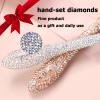 FRUJCDKI Full Diamond Luxury Shine Nail Art Dust Powder Remover Brush, Nail Art Dust Cleaner Brush, Soft Cleaner Brush for Makeup (Silver) view 4