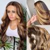 26 Inch Honey Blonde Lace Front Wig Human Hair Pre Plucked 13x4 HD Transparent 4/27 Highlight Ombre Lace Front Wig Human Hair for Women Body Wave Frontal Wig Human Hair with Baby Hair 200 Density view 3