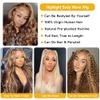 26 Inch Honey Blonde Lace Front Wig Human Hair Pre Plucked 13x4 HD Transparent 4/27 Highlight Ombre Lace Front Wig Human Hair for Women Body Wave Frontal Wig Human Hair with Baby Hair 200 Density view 4