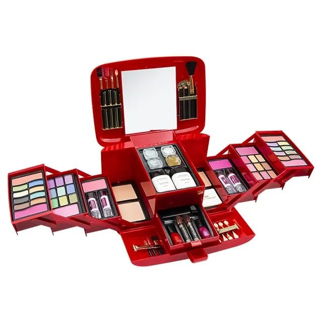 Nuevo y elegante kit profesional de maquillaje porttil para todas las ocasiones, perfecto para retocar tu belleza mientras viajas.