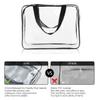 2Pcs Crystal Clear PVC Travel Toiletry Bag Kit for Women Men, Waterproof Vinyl Packing Organizer Storage Bags with Zipper Handle Straps, Cosmetic Pouch Carry on Airport Airline Compliant Bag Handbag view 3