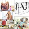 2Pcs Crystal Clear PVC Travel Toiletry Bag Kit for Women Men, Waterproof Vinyl Packing Organizer Storage Bags with Zipper Handle Straps, Cosmetic Pouch Carry on Airport Airline Compliant Bag Handbag view 4