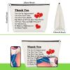 3 PCS Thank You Gifts for Social Worker Makeup Bag Social Worker Appreciation Gift for Employee Coworker 3 Pack Cosmetic Pouch Retirement Present for Teacher Nurse Volunteer Christmas Birthday Present view 3