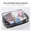 5Pcs Crystal Clear PVC Travel Toiletry Bag Kit for Women Men, Waterproof Vinyl Packing Organizer Storage Bags with Zipper Handle Straps, Cosmetic Pouch Carry on Airport Airline Compliant Bag Handbag view 2