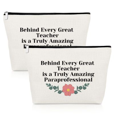 2 Pack Paraeducator Appreciation Gift for Teacher Makeup Bag Paraprofessional Thank You Gift for Para Teaching Assistant Birthday Cosmetic Bag Retirement Teacher Day Present 2 PCS Cosmetic Pouch