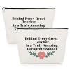 2 Pack Paraeducator Appreciation Gift for Teacher Makeup Bag Paraprofessional Thank You Gift for Para Teaching Assistant Birthday Cosmetic Bag Retirement Teacher Day Present 2 PCS Cosmetic Pouch view 1