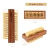 DEBETOOL Acacia Wood Nail Brush, 2 Pack Wooden Nail Scrub Brush for Fingernail cleaning,Natural Fingernail Brush to Clean Under Nails view 2