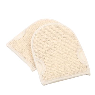 Healeved 2pcs Double-sided Exfoliating Bath Mitts for Body Scrubbing Soft Cotton-linen Shower Gloves for Gentle Skin Care for Cleansing Neck Shoulders and Feet