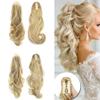 Ponytail Extension Claw Curly Hair Piece Long Voluminous Curled Wavy Heat-Resisting Quality Synthetic Fiber Ponytail Hairpiece Extension Claw Jaw For Women 22" (234/613# Sandy Brown & Light Bleach Blonde) view 1