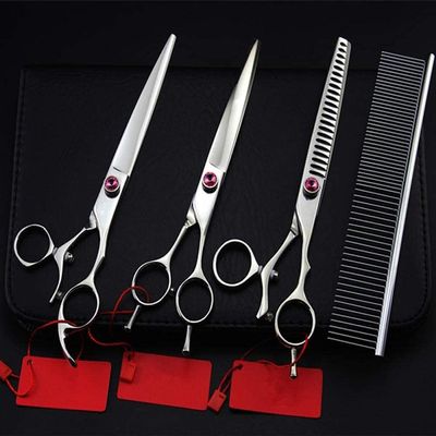 4 Kit Rotation 7.5 Inch Pet Dog Grooming Hair Scissors Cutting Shears Thinning Barber Hairdressing Scissors Set