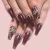 24Pcs Red Press on Nails medium Length Leuhiove Glossy Fake Nails with Rhinestones&Bow Charm Design False Nails with Glue on Nails Acrylic Nails Decoration Stick on Nails for Women Girls view 1