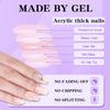 Leuhiove Coffin Press on Nails medium Pink Fake Nails with Colorful Rhinestones Glitter Powder Designs Square False Nails Acrylic Glue on Nails Bling Artificial NailS for Women and Girls 24 Pcs view 3