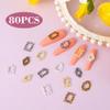 CHANZET 3D Metal Nail Charms 80pcs, Frame Gothic Nail Art Charms, Retro Gold Silver Nail Jewels Art Decoration for Women Girls Acrylic Nail DIY Craft Design Manicure Accessories view 3