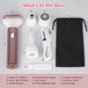 Womens Electric Razor, 4 in 1 Face Shaver for Women, Facial Hair Remover for Women, Electric Women Bikini Trimmers for Legs, Travel Razor for Eyebrow Ear Nose Hair Lip Beard Armpit, Rose Gold view 3