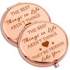 2 PCS Friends Gifts for Girls Birthday Gifts Compact Makeup Mirror for BFF Sister Bestie Friendship Gift for Women Folding Makeup Mirror for Colleague Best Friend Thanksgiving Graduation Gift view 1