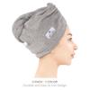 American Soft Linen 100% Cotton Hair Towels for Women, Head Towel Cap, Cotton Hair Turban Towel Wrap for Long Curly Anti Frizz Hair, Soft and Absorbent Cotton Hair Towels 2 Pack, Light Gray view 2