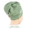 American Soft Linen 100% Cotton Hair Towels for Women, Head Towel Cap, Cotton Hair Turban Towel Wrap for Long Curly Anti Frizz Hair, Soft and Absorbent Cotton Hair Towels 2 Pack, Sage Green view 3
