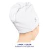 American Soft Linen 100% Cotton Hair Towels for Women, Head Towel Cap, Cotton Hair Turban Towel Wrap for Long Curly Anti Frizz Hair, Soft and Absorbent Cotton Hair Towels 2 Pack, White view 3