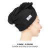 American Soft Linen 100% Cotton Hair Towels for Women, Head Towel Cap, Cotton Hair Turban Towel Wrap for Long Curly Anti Frizz Hair, Soft and Absorbent Cotton Hair Towels 2 Pack, Purple-Black view 4