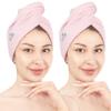 American Soft Linen 100% Cotton Hair Towels for Women, Head Towel Cap, Cotton Hair Turban Towel Wrap for Long Curly Anti Frizz Hair, Soft and Absorbent Cotton Hair Towels 2 Pack, Pink view 1