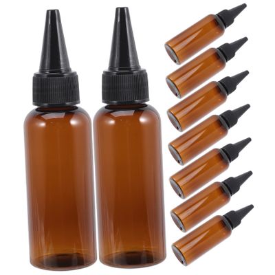 VILLFUL Pump Bottle Dispenser for Hair Dye 10pcs Applicator Bottle Set Small Mouth for Precise Application