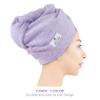 American Soft Linen 100% Cotton Hair Towels for Women, Head Towel Cap, Cotton Hair Turban Towel Wrap for Long Curly Anti Frizz Hair, Soft and Absorbent Cotton Hair Towels 2 Pack, Lilac view 2