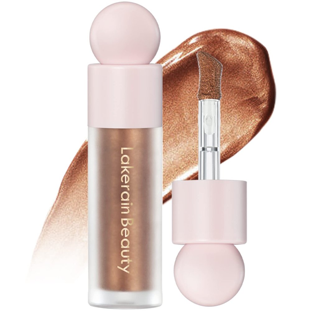 Erinde Liquid Highlighter, Face Highlighter Bronzer Makeup Stick, Natural Glossy Finish, Lightweight Blendable Silky Smooth Cream Face Illuminator, Cruelty-free, 04# CANDLELIGHT