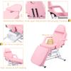 JOYBASE Massage Bed, Adjustable Massage Table with Barber Stool, Spa Salon Massage Equipment (Pink) view 2