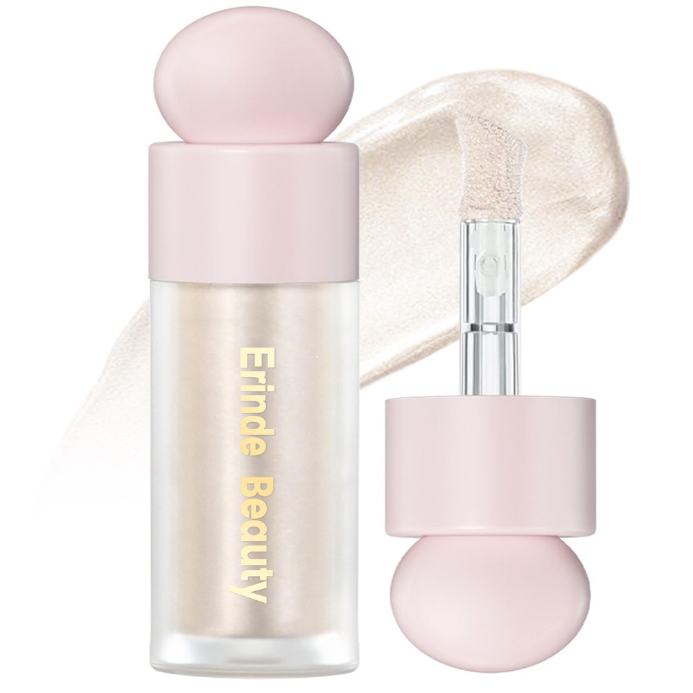 Erinde Liquid Highlighter, Face Bronzer Stick, Natural Glossy Finish, Lightweight Blendable Silky Smooth Cream Illuminator, Cruelty-Free, 01# Moonlight