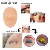 Practice Skin, 10 Pcs 3D Microblading Training Skin, Soft Silicone Practice Skin Head, Eyebrow Lips Permanent Makeup for Beginners & Artists, 2 Colors Mixed view 3
