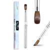 Shine Chance Acrylic Nail Art Brush Size 10, 100% Pure Kolinsky Hair Oval Nail Brush for Acrylic Application, Professional Nail Extension Manicure Tool Striping Nail Drawing Pen for DIY Home Salon view 1