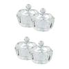 Beaupretty 4pcs Nail Art Crystal Cups with Lids Clear Acrylic Liquid and Powder Containers for Manicure for Mixing Nail Art Materials Salon view 1
