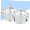 Beaupretty 4pcs Nail Art Crystal Cups with Lids Clear Acrylic Liquid and Powder Containers for Manicure for Mixing Nail Art Materials Salon view 3