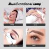 25W Desktop LED Light 3000K6500K Half Moon Shaped Adjust Brightness Eyelash Beauty Lamp for Eyebrow Extension Beauty Salon White view 4