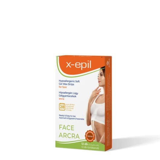 X-epil Premium Soft Sensitive Gel Wax Strips For Face Quick Solution For Silky Soft Skin (Hypoallergenic 12pcs)