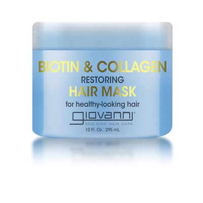 GIOVANNI Biotin & Collagen Hair Mask - Deeply Conditions, Detangles, Helps Rebond Split Ends, For All Hair Types, Moisturizing, Helps Create Shine & Manageability, Cruelty-Free, Salon-Quality - 10 Oz